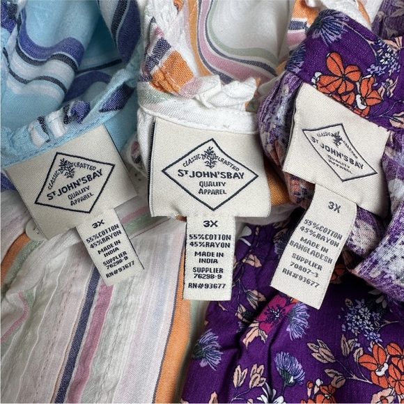 NWT Lot Of (3) St John’s Bay Tops Sleeveless Flutter Sleeve Summer Plus Size 3X - Picture 8 of 12